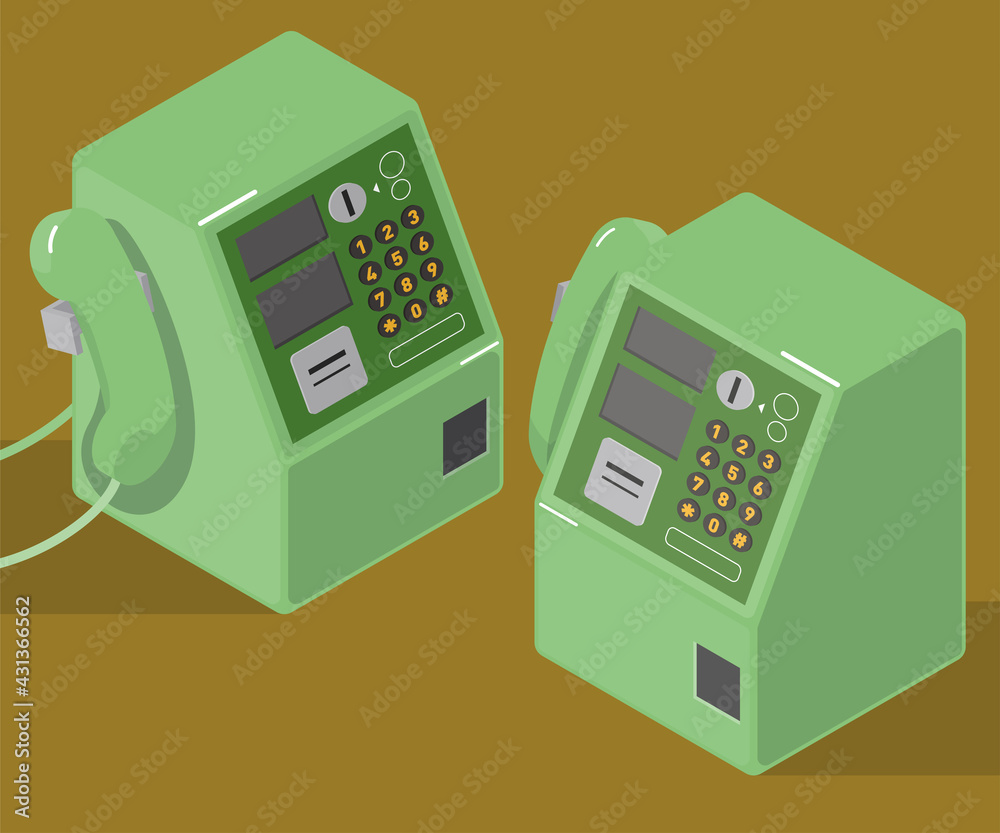 公衆電話のアイソメトリックイラスト素材 Stock Vector Adobe Stock