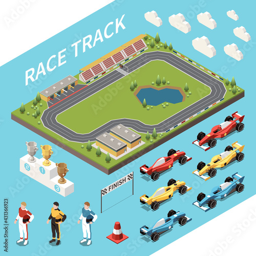 Race Track Isometric Set