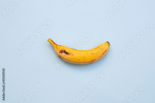 ripe banana on a blue background