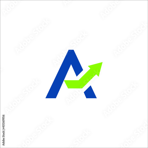 letter A arrow logo design vector