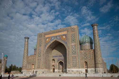 Registan Square Mosque complex in Samarkand, Uzbekistan
