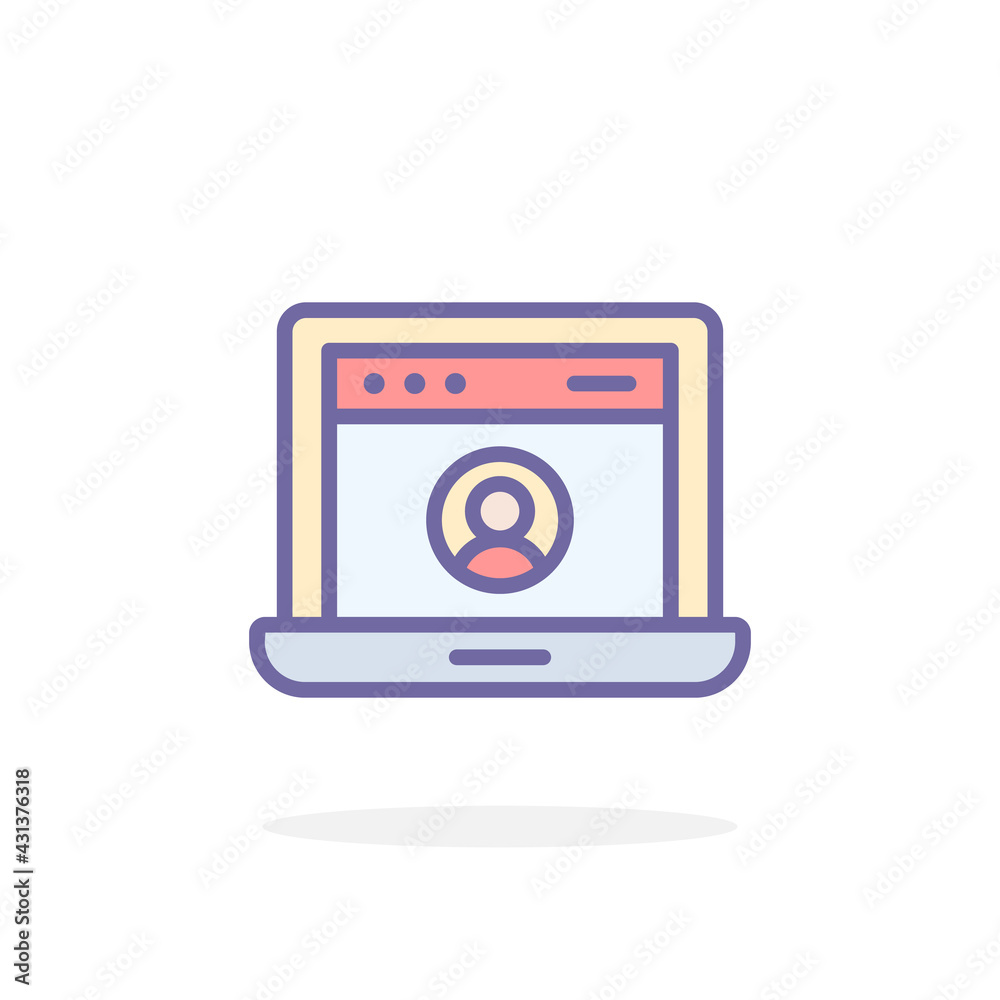 Account icon in filled outline style. Account icon in filled outline style.