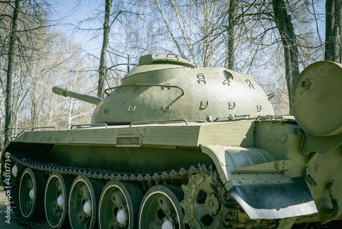 Russian military tank of the old model.