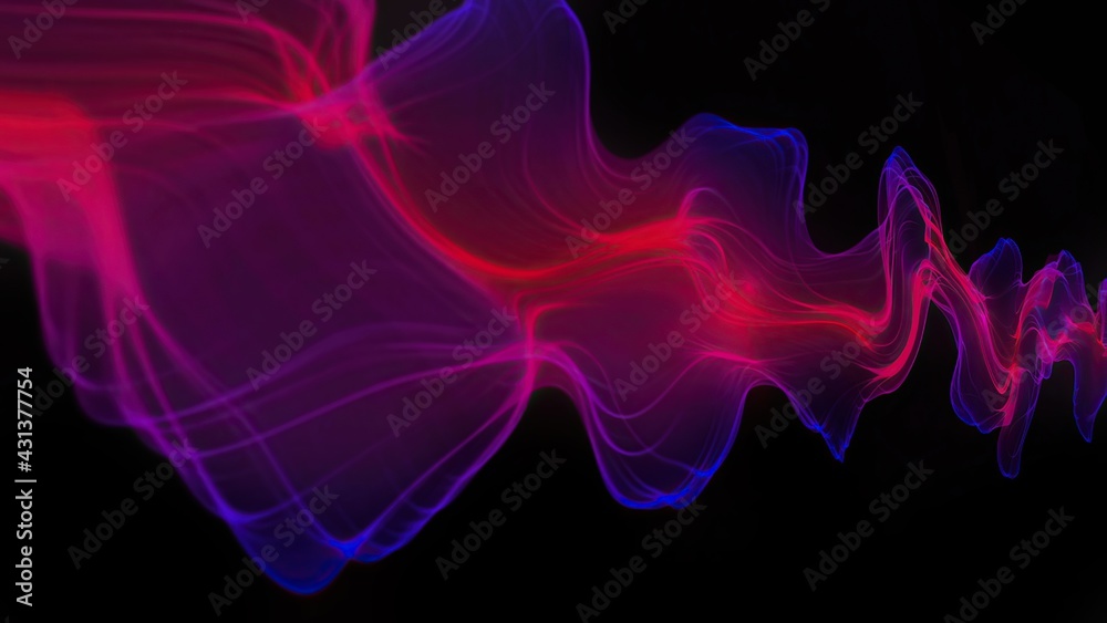 Abstract Digital Wave And Smoke Flow