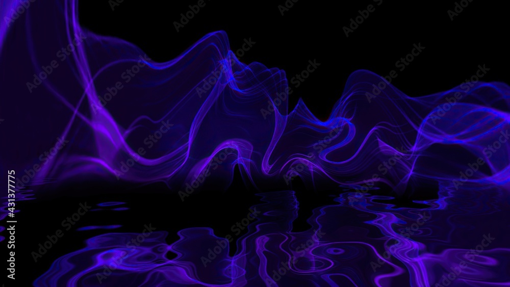 Obraz premium Abstract Digital Wave And Smoke Flow