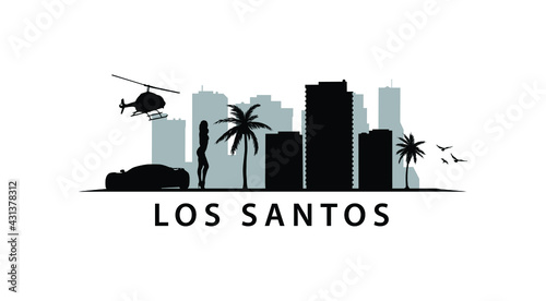 Obraz na płótnie Los Santos City Skyline USA America Landscape w salonie