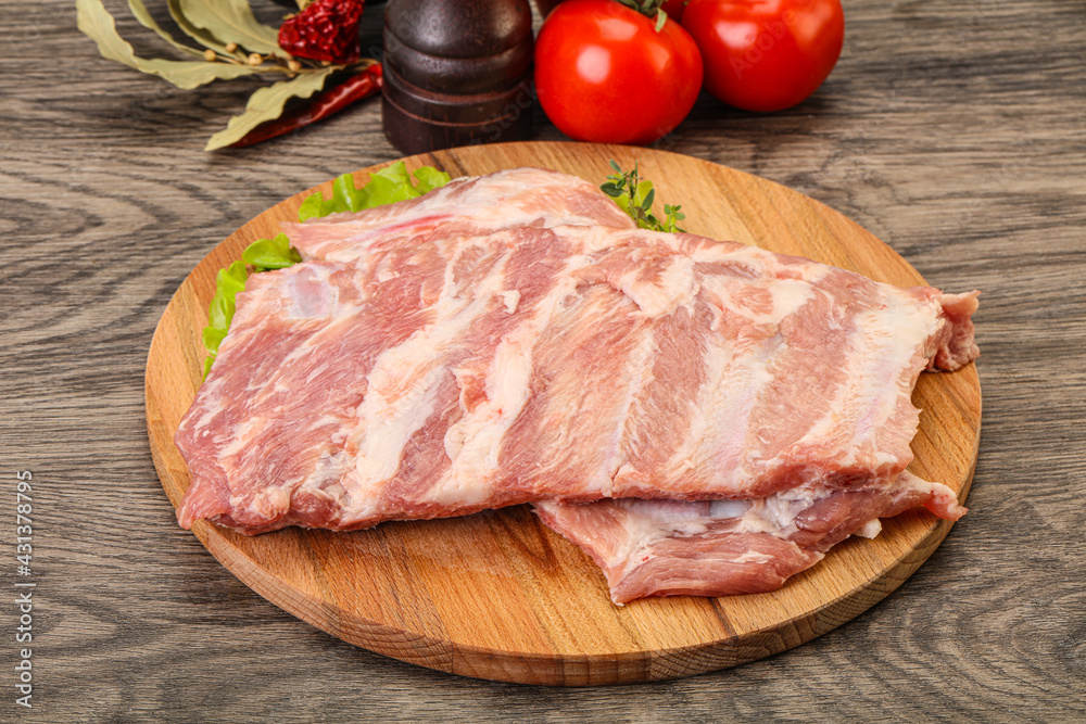 Raw pork ribs for cooking Raw pork ribs for cooking