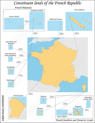 Overseas France consists of the French-administered territories outside Europe