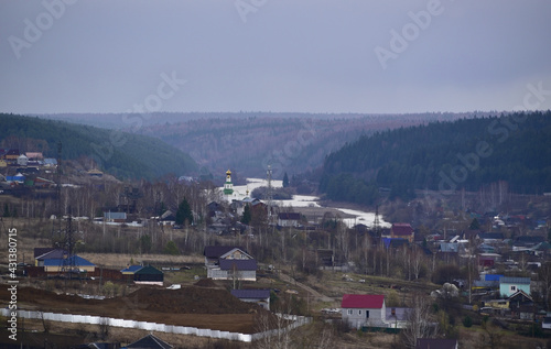 Spring bad weather over the city of Kungur, Perm Territory