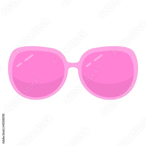Stylish pink glasses with gradient. Designer sunglasses with elegant frame and trendy lenses cool eye protection and creative vector shapes.