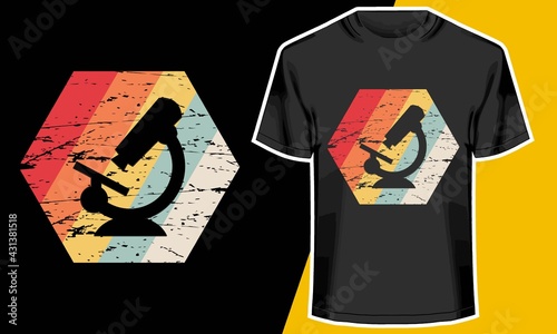 Retro Microscope, science t shirts for teachers, T shirt Design Idea