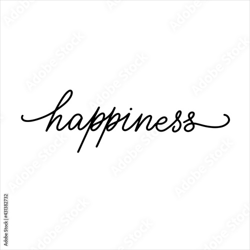 happiness vector lettering typography illustartion for print poster icon logo postcard