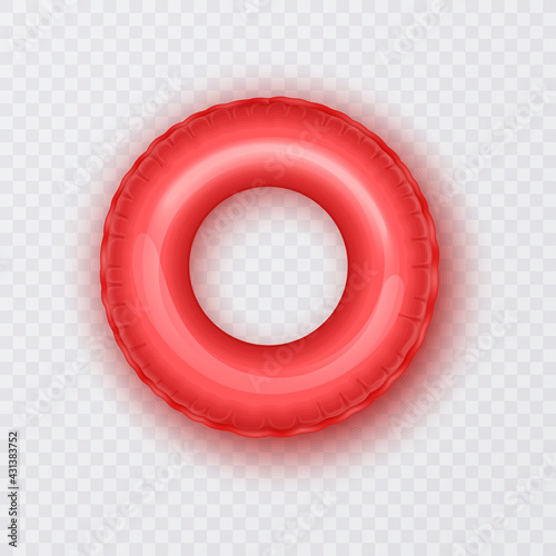 Set of colorful lifebuoys of bright and colorful colors isolated on white background, Realistic Detailed 3d Color Inflatable Swim Rings Set for Safety Swimming and Rescue in Water Vector illustration