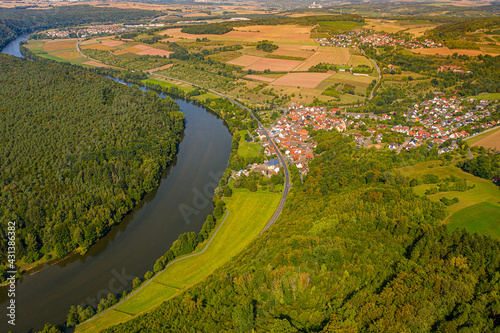 small German village by the river