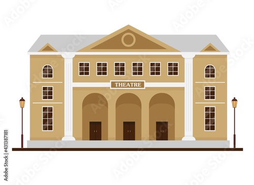 Facade of theatre building. Opera house exterior.
