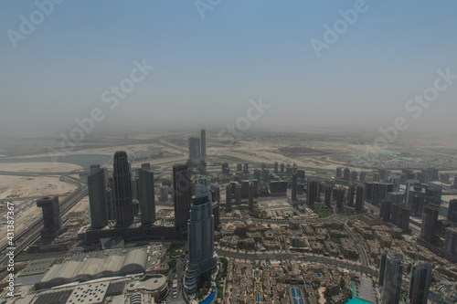 Aerial views of a city