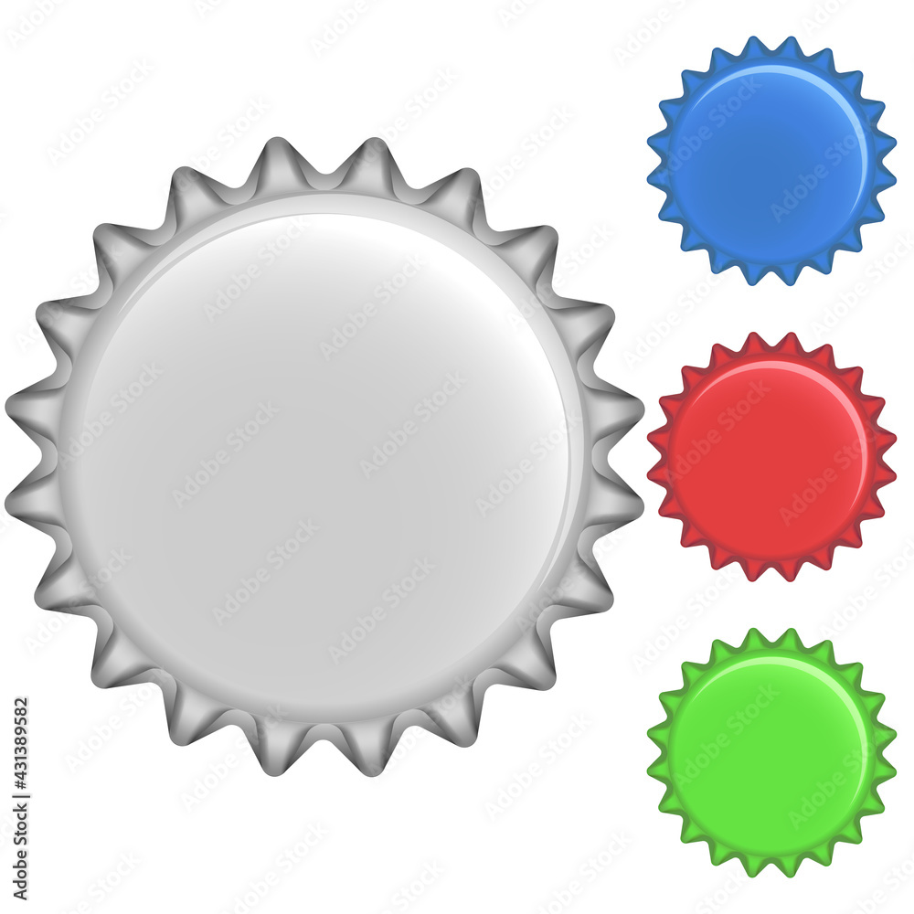 set of colorful bottle caps set of colorful bottle caps