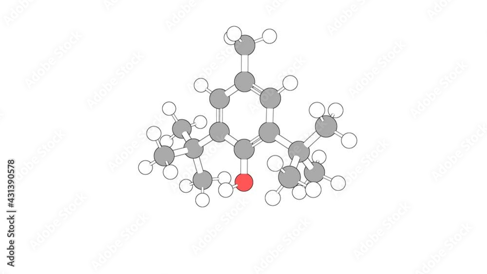 360º realistic 3D view of Butylated Hydroxytoluene as a seamless loop over a white opaque background with alpha mask. Also called butylhydroxytoluene and ionol. 360º realistic 3D view of Butylated Hydroxytoluene as a seamless loop over a white opaque background with alpha mask. Also called butylhydroxytoluene and ionol.
