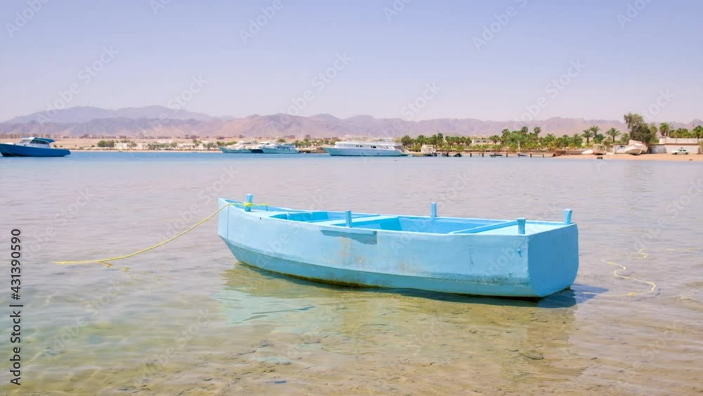 Boat in the water at sea. Selective focus. Boat in the water at sea. Selective focus.