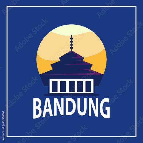 gedung sate bandung in sunset, indonesia photo