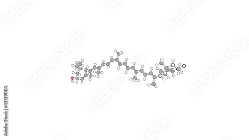 360º realistic 3D view of Lutein as a seamless loop over a white opaque background with alpha mask. Also called xanthophyll and bo-xan. photo