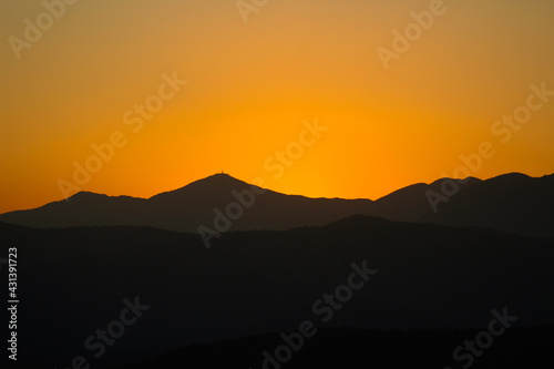 sunset over mountains