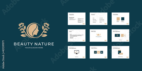 Natural beauty logo and brand guide template