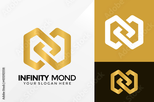 Luxury Infinity Diamond Logo Vector Design. Brand Identity emblem, designs concept, logos, logotype element for template.