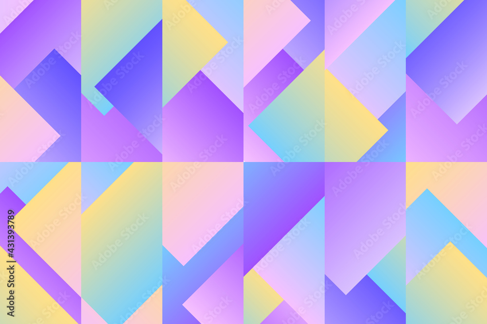 Futuristic cover design for notebook paper, copybook brochures, book, magazine, print. Geometric abstract background with gradient multicolor elements. Colored pattern