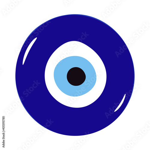 Glass islamic, greek amulet. Evil eye protection sign.