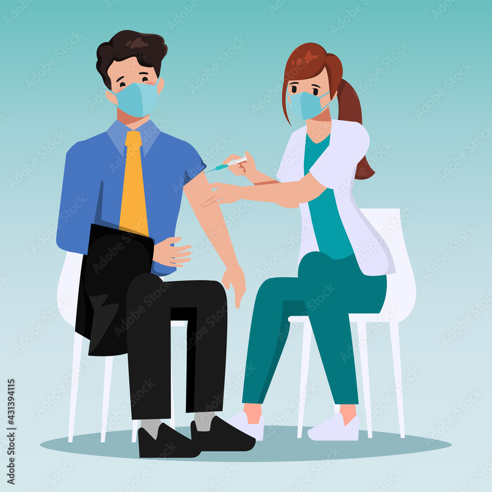 Medical personnel was vaccinated for COVID-19 to patient. Medical personnel was vaccinated for COVID-19 to patient.