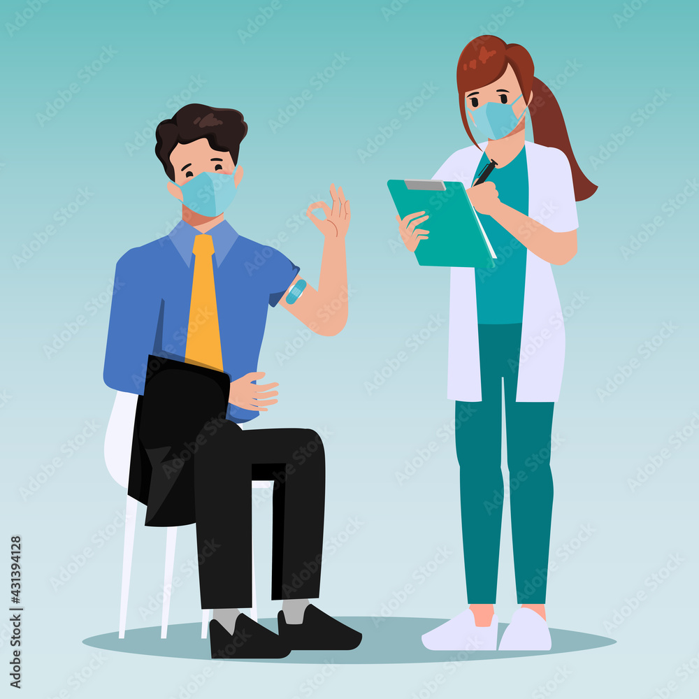 Medical personnel was vaccinated for COVID-19 to patient. Medical personnel was vaccinated for COVID-19 to patient.