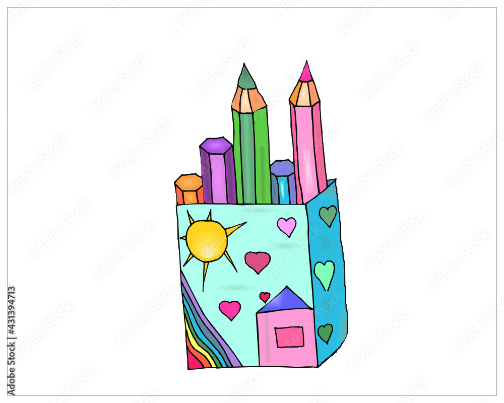 pencil character illustration vector clip-art element pencil character illustration vector clip-art element