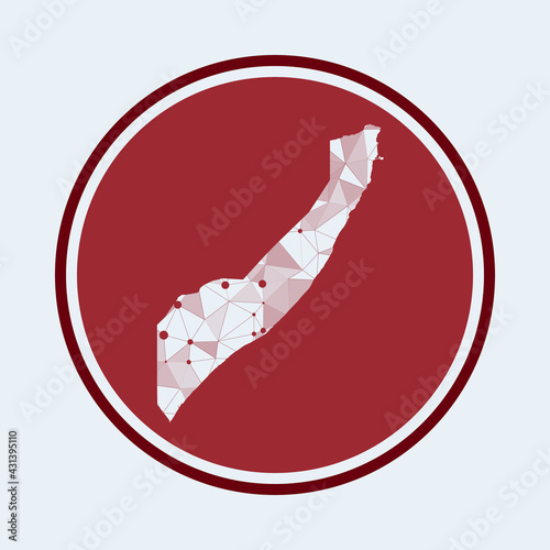 Somalia icon. Trendy tech logo of the country. Geometric mesh round design. Technology, internet, network, telecommunication concept. Vector illustration.