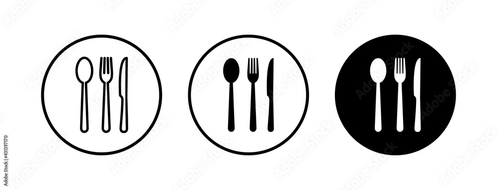 Restaurant icons set.Fork, Spoon, and Knife icon. food icon. Eat Restaurant icons set.Fork, Spoon, and Knife icon. food icon. Eat