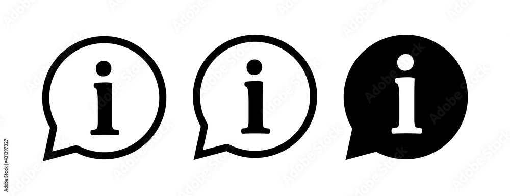 Information icons set. Info sign. About us Information icons set. Info sign. About us