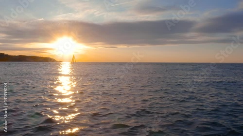 High framerate drone beach sunset