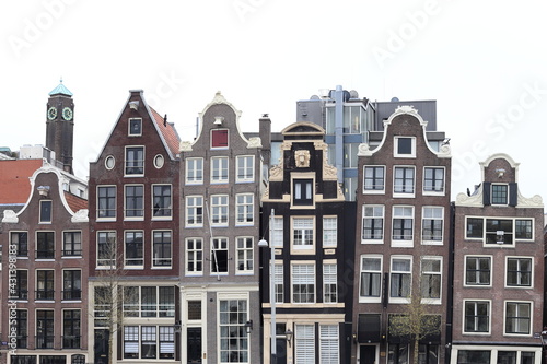 Amsterdam Amstel Historical House Facades with Various Gables