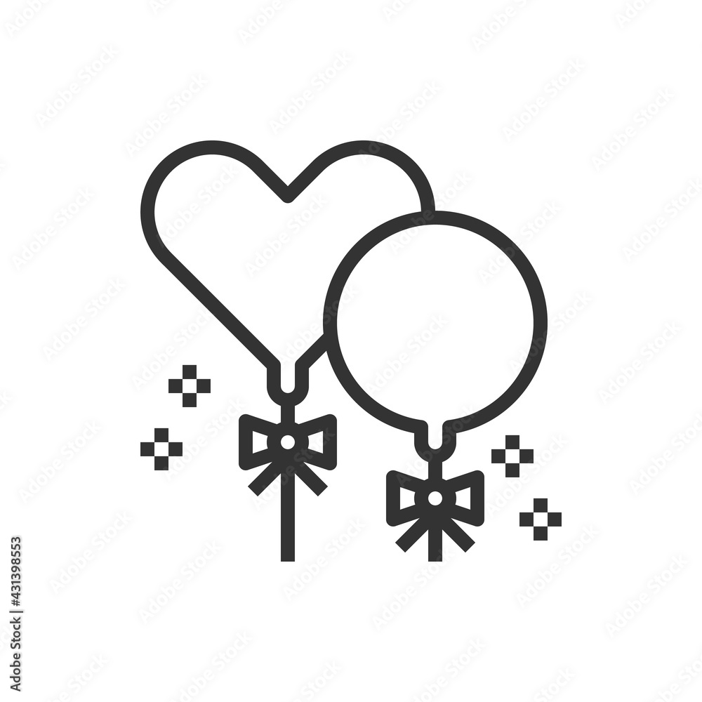 Balloon Love icon line vector illustration Balloon Love icon line vector illustration
