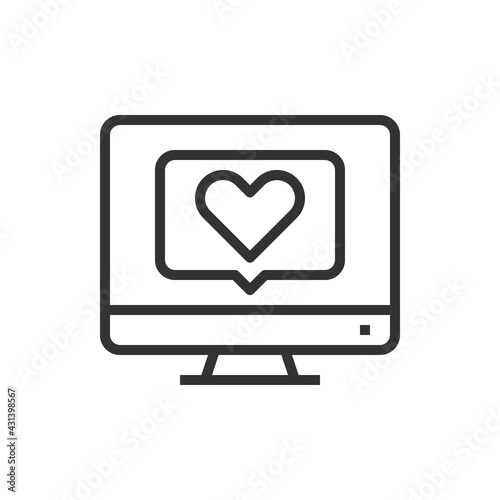 Online Dating  icon line vector illustration