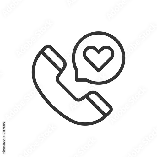 Call Love icon line vector illustration