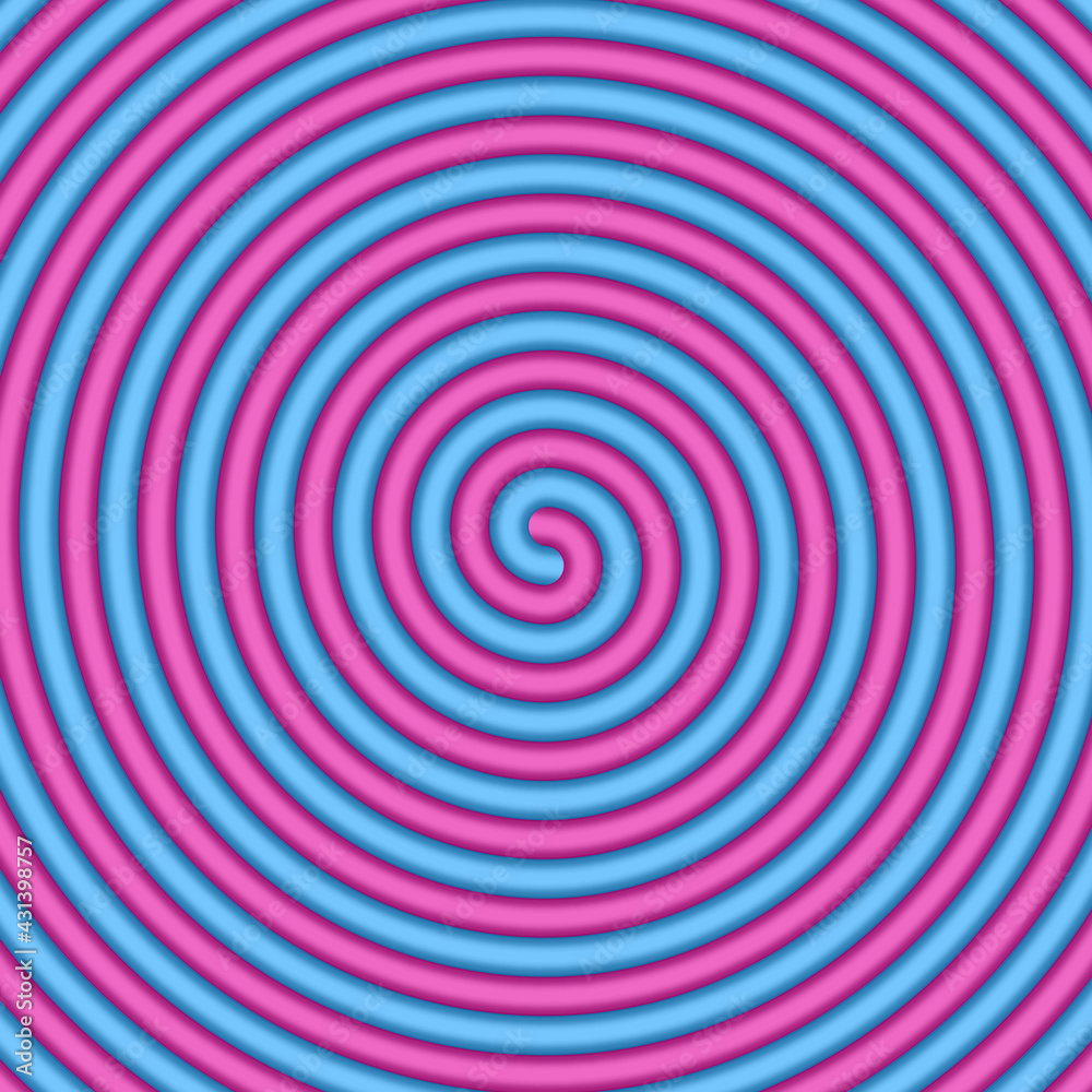 Abstract blue and pink candy spiral background. Pattern design for banner, cover, flyer, postcard, poster, other. Round lollipop vector illustration