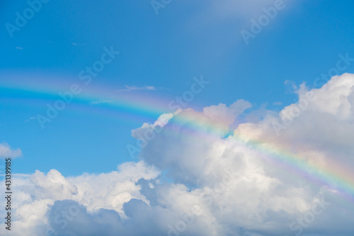 Real Maui, Hawaiian Rainbow, Anuenue over the blue sky, heavenly sky, white cloud