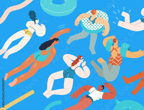 Beach resort activities, modern flat vector illustration