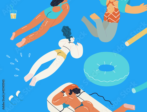 Beach resort activities, modern flat vector illustration