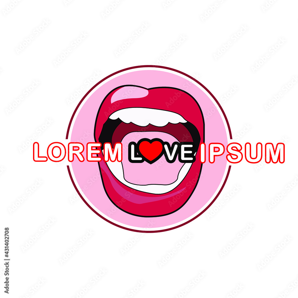 Illustration Vector graphic of mouth logo design Illustration Vector graphic of mouth logo design