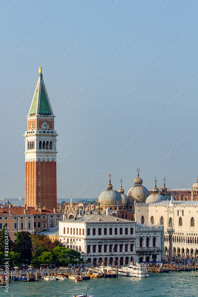 St. Mark's Campanile, Piazza San Marco, Venice, Italy as Seen from a passing Cruise Ship