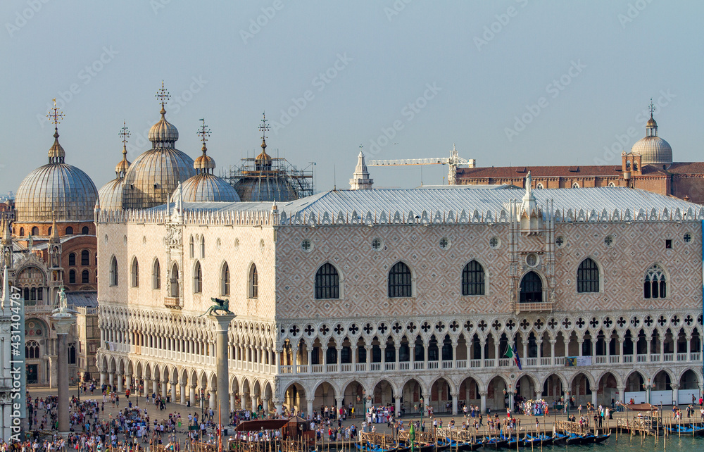 St. Mark's Square & Doge's Palace, Venice, Italy as Seen from a Cruise Ship Deck