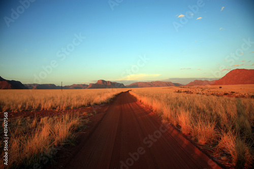 Arid and desert landscape in the Namib-Naukluft National Park in Namibia