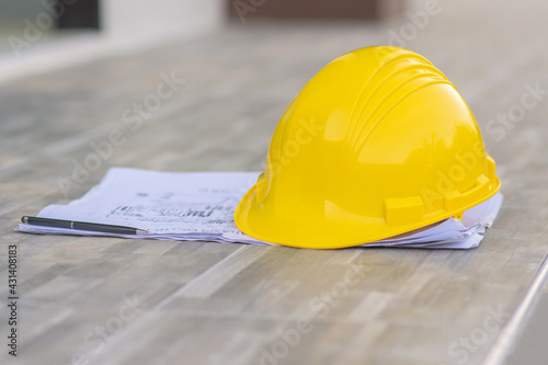 Yellow helmet hard hat safety in site construction